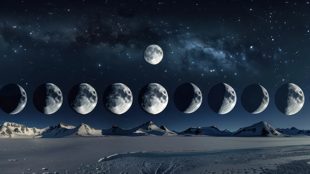 attachment style quiz: moon phases over stars illustration