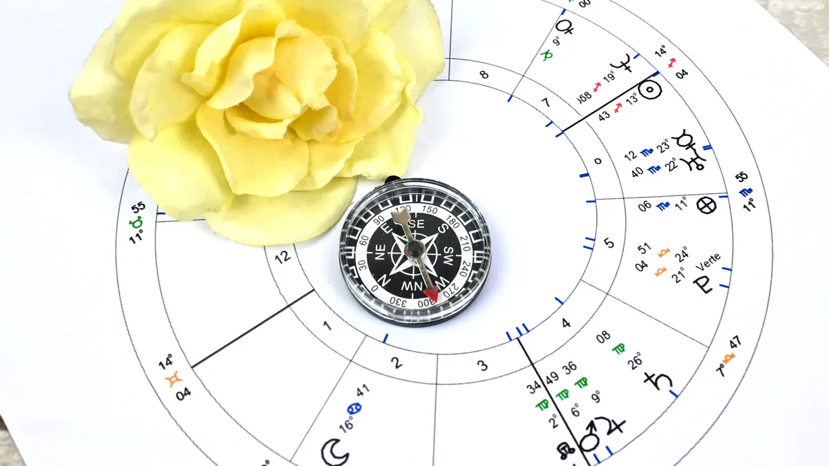 father wound: zodiac wheel birth chart illustration