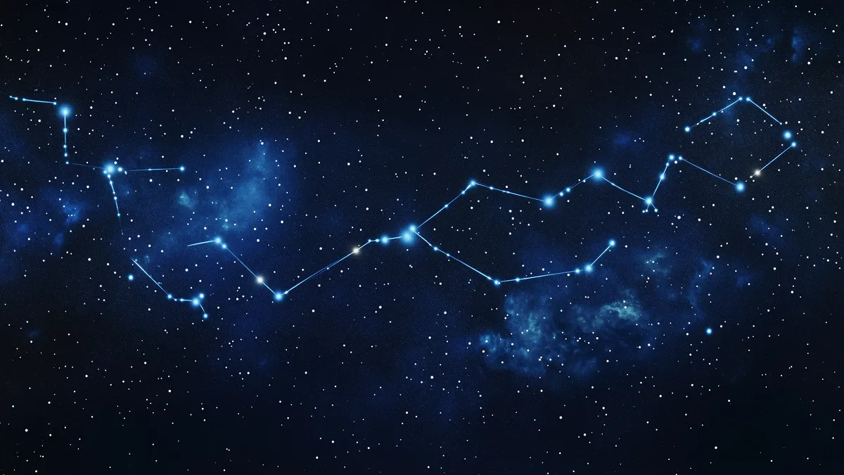 birth chart symbols: zodiac constellation night sky illustration