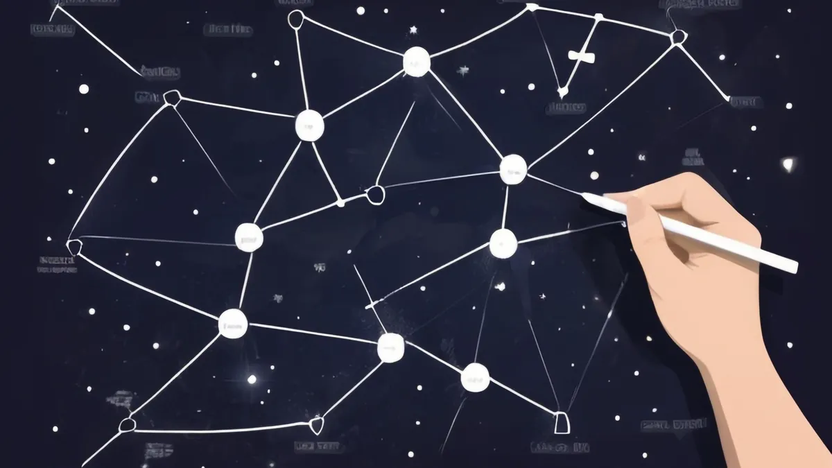hands pointing at a birth chart illustration