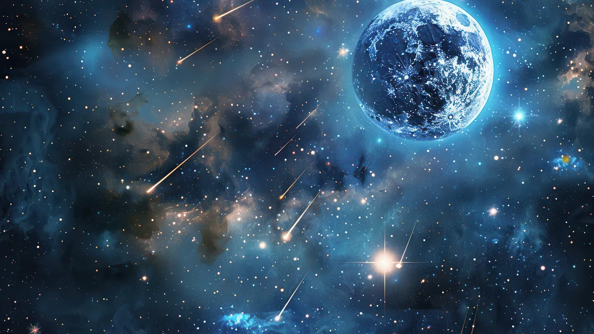 natal chart reading free: constellations and planets night sky illustration for this article